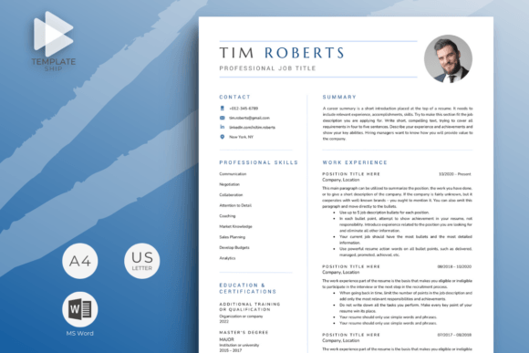 Download Resume Template with Photo for MS Word - Resume template with photo Collection