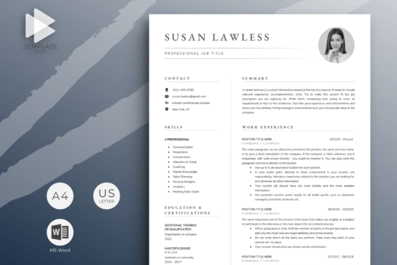 Download Resume Template with Photo for MS Word - Resume template with photo Collection